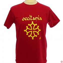 T-shirt homme croix occitanie, occitania Calligraphie