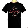 T-shirt croix occitane tribal noir - occitanie