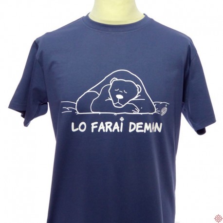 T-shirt humoristique ours je le ferai demain lo farai deman