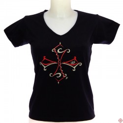 T-shirt femme croix occitane Tribal occitanie