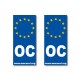 Autocollant OC Europe pour plaque d'immatriculation (x2)