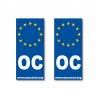 Autocollant OC Europe pour plaque d'immatriculation (x2)
