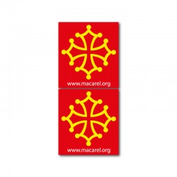 Autocollant Croix occitane pour plaque d'immatriculation (x2)