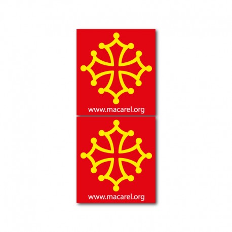 Autocollant Croix occitane pour plaque d'immatriculation (x2)