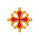 Autocollant Croix occitane sang et or 7 cm - occitanie