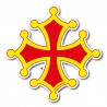 Autocollant Croix occitane sang et or 20 cm