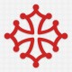 Sticker occitanie croix occitane 5 cm blanc