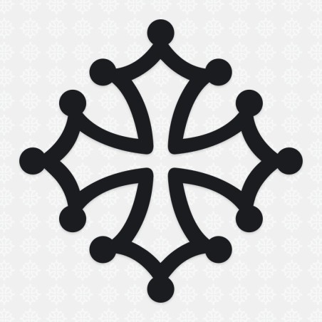 Sticker occitanie croix occitane 7 cm blanc