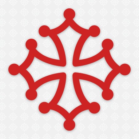 Sticker occitanie croix occitane 7 cm blanc