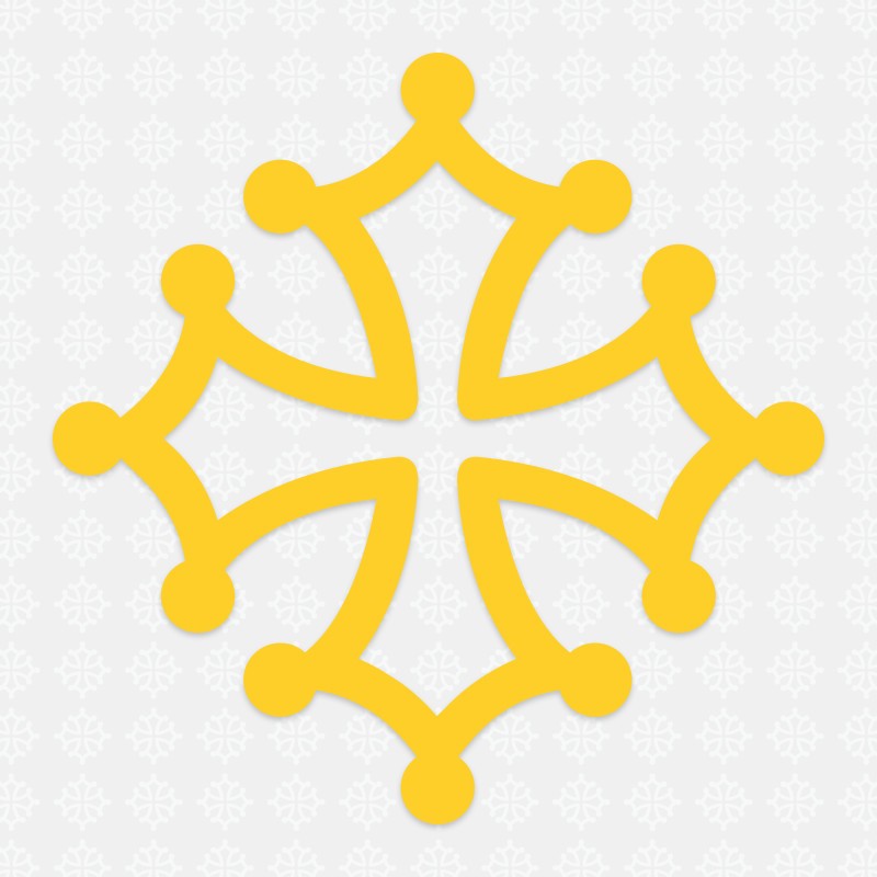 Sticker occitanie croix occitane 10 cm blanc