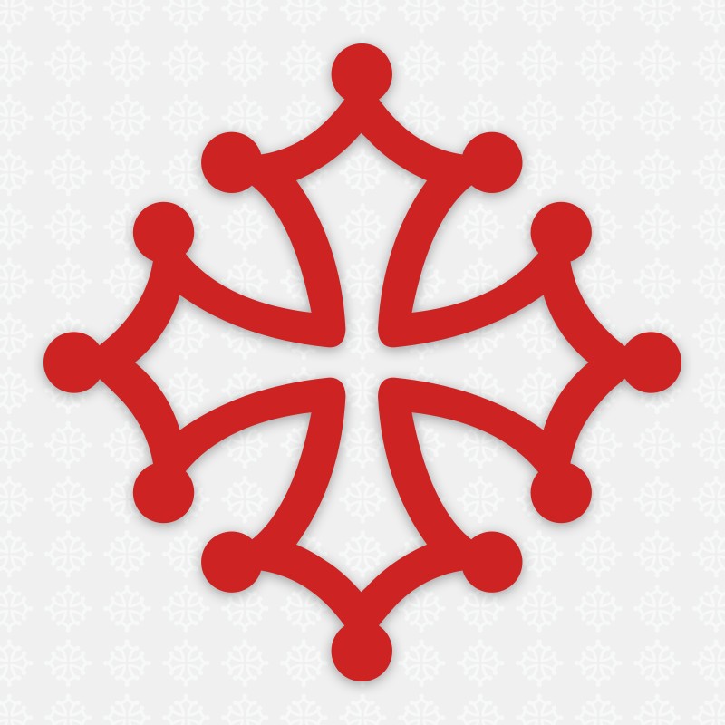 Sticker occitanie croix occitane 10 cm blanc