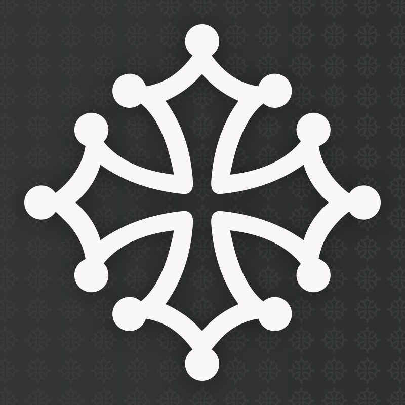 Sticker occitanie croix occitane 18 cm blanc