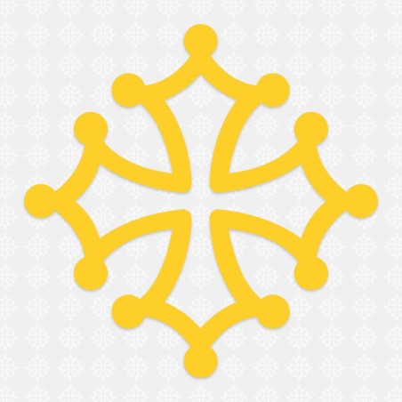 Sticker occitanie croix occitane 18 cm blanc