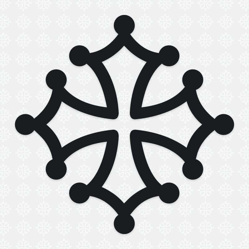 Sticker occitanie croix occitane 30 cm blanc