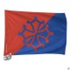 drapeau supporter rouge et bleu croix occitane logo occitanie