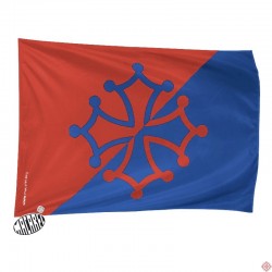 drapeau supporter rouge et bleu