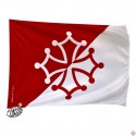 drapeau supporter rouge et blanc