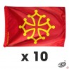 lot 10 drapeaux croix occitane 80x120