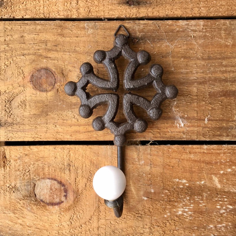 Lot de 12 crochets muraux croix occitane