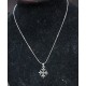 collier et pendentif croix occitane métal argenté