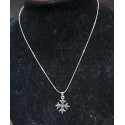 collier et pendentif croix occitane métal argenté
