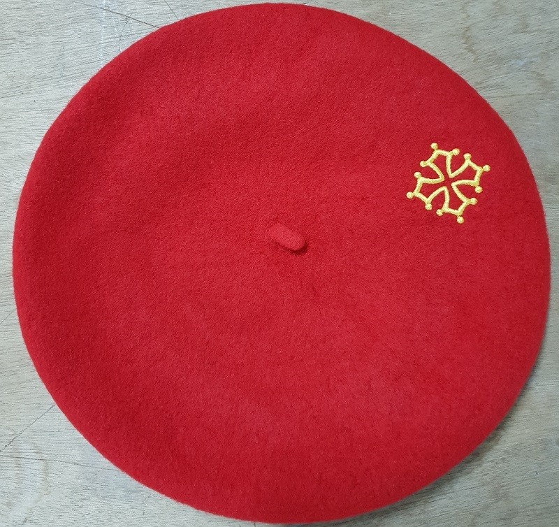 béret bébé occitanie brodé croix occitane