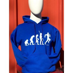 Sweat à capuche humour occitan Evolution rugby bleu