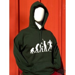 Sweat à capuche humour occitan Evolution rugby vert