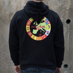 Sweat noir Occitanie Mond'Òc avec zip et capuche