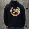 Sweat noir Mond'Òc avec zip et capuche - Occitan Occitània - Carte Europe