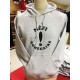 Sweat capuche Mèfi romegaire gris clair chiné