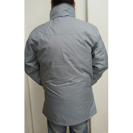 Parka gris bleu croix occitane sang et or