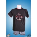 T-shirt enfant noir croix occitane tribale