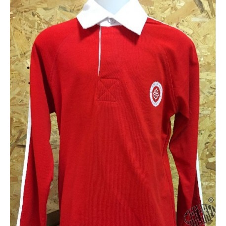 Polo rugby enfant rouge occitan Made in aqui croix occitane 