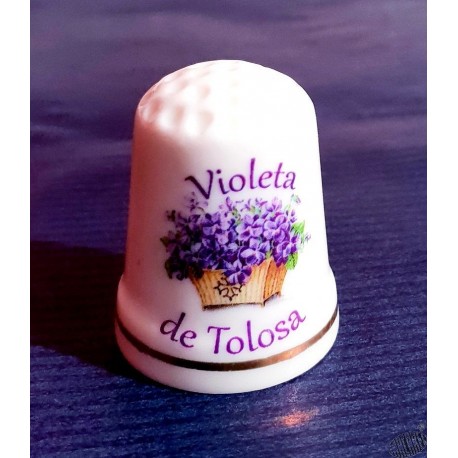 Dé à coudre en porcelaine Violette de toulouse