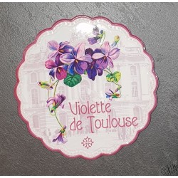 Dessous de plat festonné décor violettes de Toulouse