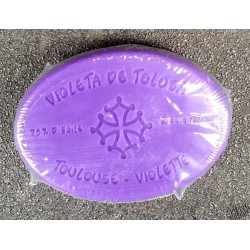 savon ovale parfum violette avec croix occitane