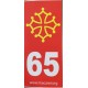 auto-collant de plaque 65 rouge