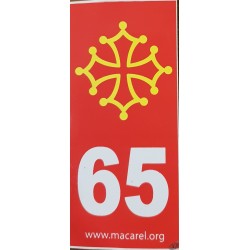 Autocollant 65 rouge pour plaque d'immatriculation