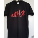 T-shirt Homme humoristique Evolution Rugby noir marquage rouge