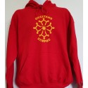 Sweat rouge capuche Occitan sempre