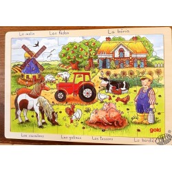 Puzzle bois 24 pièces La ferme en occitan