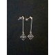 Boucles d'oreilles argent croix occitane sur tige