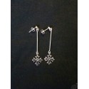 Boucles d'oreilles argent croix occitane sur tige