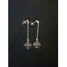 Boucles d'oreilles argent croix occitane sur tige