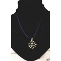 Collier et pendentif croix occitane dorée 2,5cm