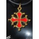 collier et pendentif croix occitane sang et or 2,5cm