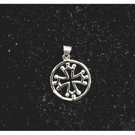 pendentif argent massif croix occitane cerclée petit modèle