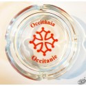 cendrier verre Occitània et croix occitane