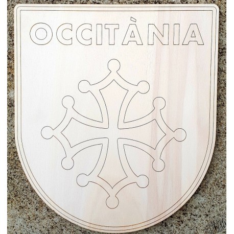 Blason bois croix occitane et Occitània